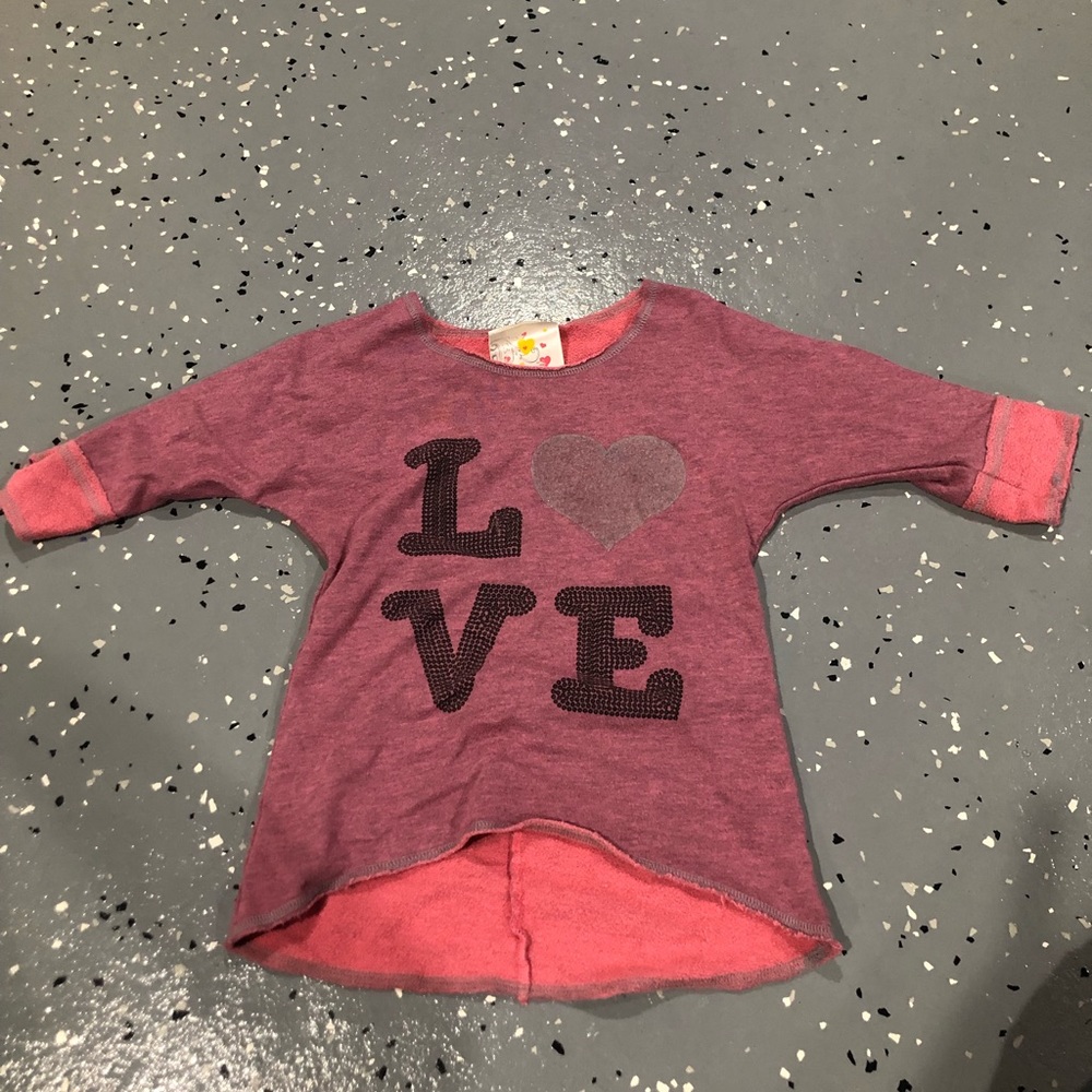 Jenna & Jessie 3/4 sleeve sweatshirt size 5 girls